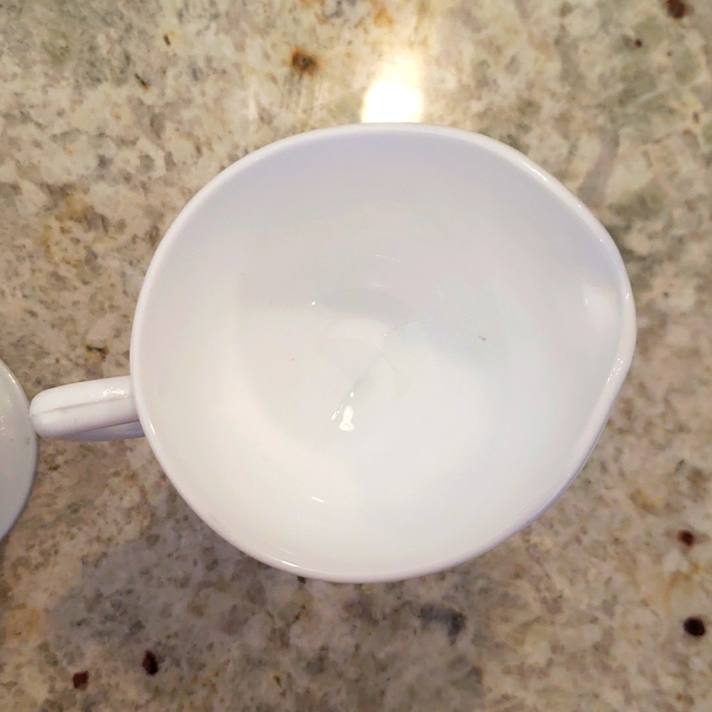 Antique Milk Glass Cup/Sugar Bowl and Creamer - Picture 5 of 12